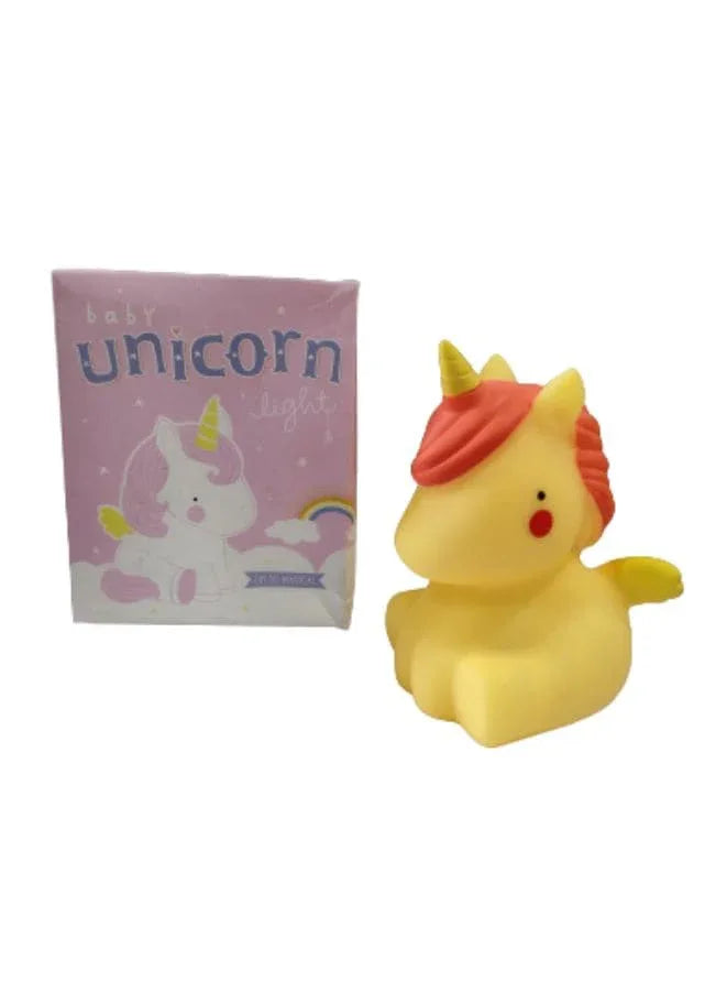 Portable Kids Cartoon LED Night Light Children Bedroom Table Lamp Bedside Moon Star Nightlight  Best Birthday Gift for Kids, Home Décor, Kid' Room Decoration, Living Room, Yellow Unicorn Fatio General Trading