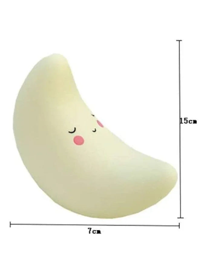 Portable Kids Cartoon LED Night Light Children Bedroom Table Lamp Bedside Moon Star Nightlight  Best Birthday Gift for Kids, Home Décor, Kid' Room Decoration, Living Room, Yellow Moon Fatio General Trading