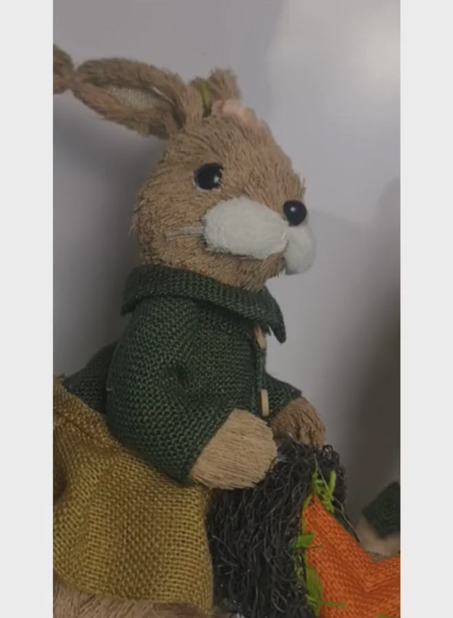 Fatio Easter Bunny Simulation Straw Rabbits Ornament Crafts Decoration for Yard Sign Garden, Living Room, Bedroom