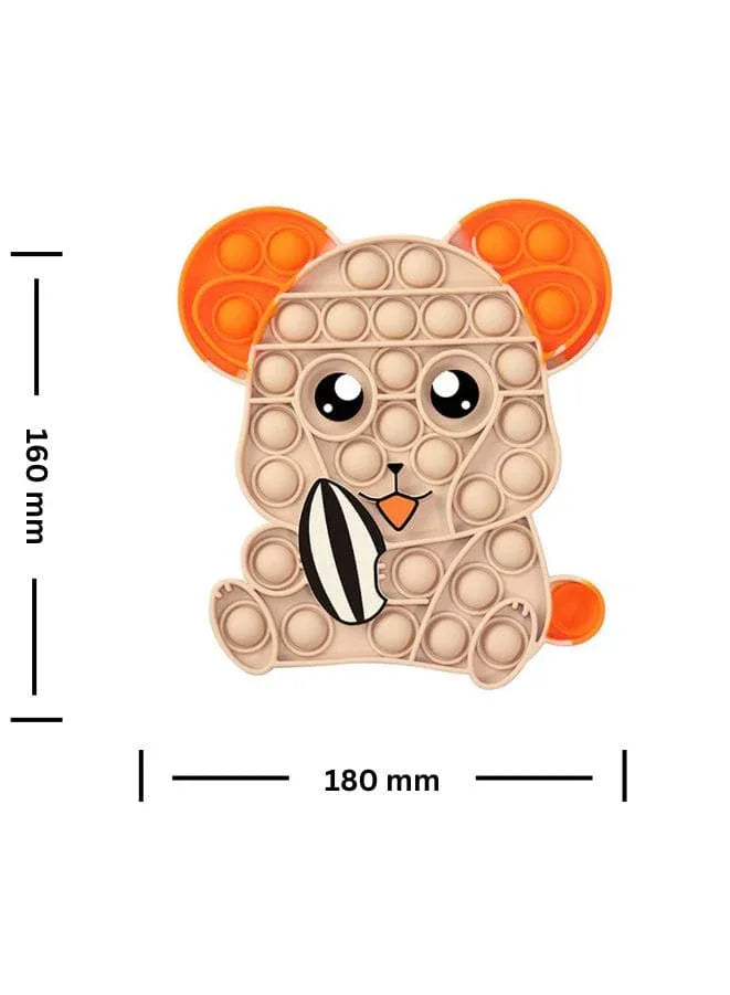 Push Pop Bubble Fidget Toy, Silicone Animal Sensory Squeeze Toy, Stress Relief, Anti-Anxiety, ADHD, Autism, Special Fidget Popper Gift for Kids and Adults, Mouse A Fatio General Trading