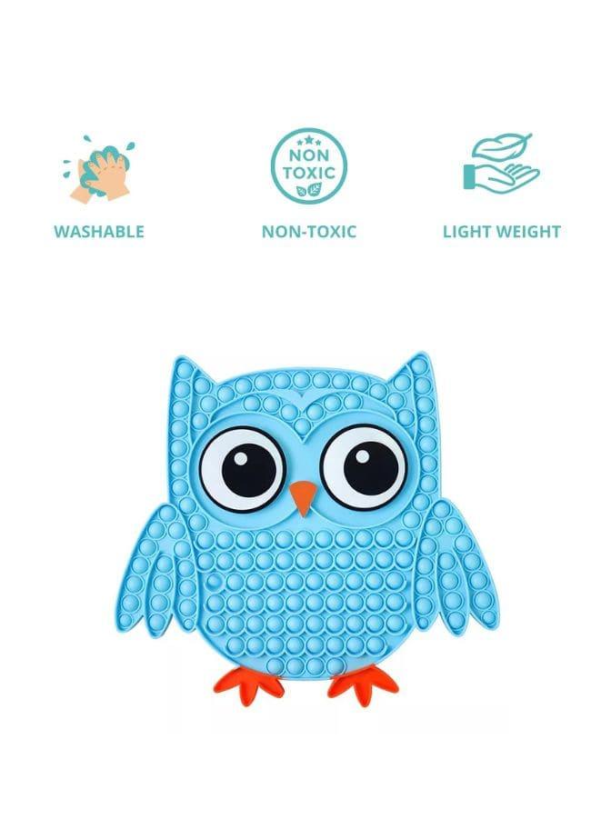 Push Pop Bubble Fidget Toy, Silicone Animal Sensory Squeeze Toy, Stress Relief, Anti-Anxiety, ADHD, Autism, Special Fidget Popper Gift for Kids and Adults, Owl A Fatio General Trading