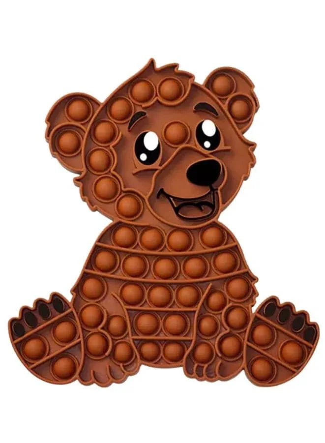 Push Pop Bubble Fidget Toy, Silicone Animal Sensory Squeeze Toy, Stress Relief, Anti-Anxiety, ADHD, Autism, Special Fidget Popper Gift for Kids and Adults, Bear A Fatio General Trading