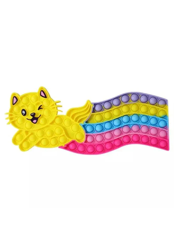 Push Pop Bubble Fidget Toy, Silicone Animal Sensory Squeeze Toy, Stress Relief, Anti-Anxiety, ADHD, Autism, Special Fidget Popper Gift for Kids and Adults, Cat A Fatio General Trading