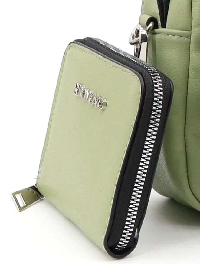 حقيبة R Roncato الجلدية مع حقيبة صغيرة