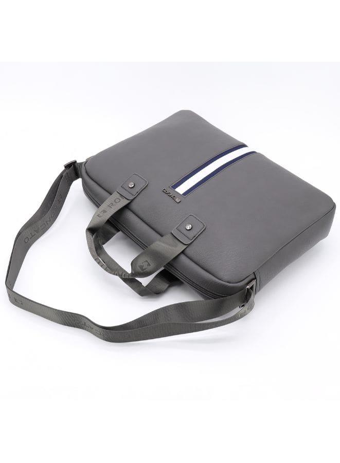 R Roncato Greyish, Stylish and Elegant Leather Handbag for Men - Timeless and truly Versatile Handbag Fatio General Trading