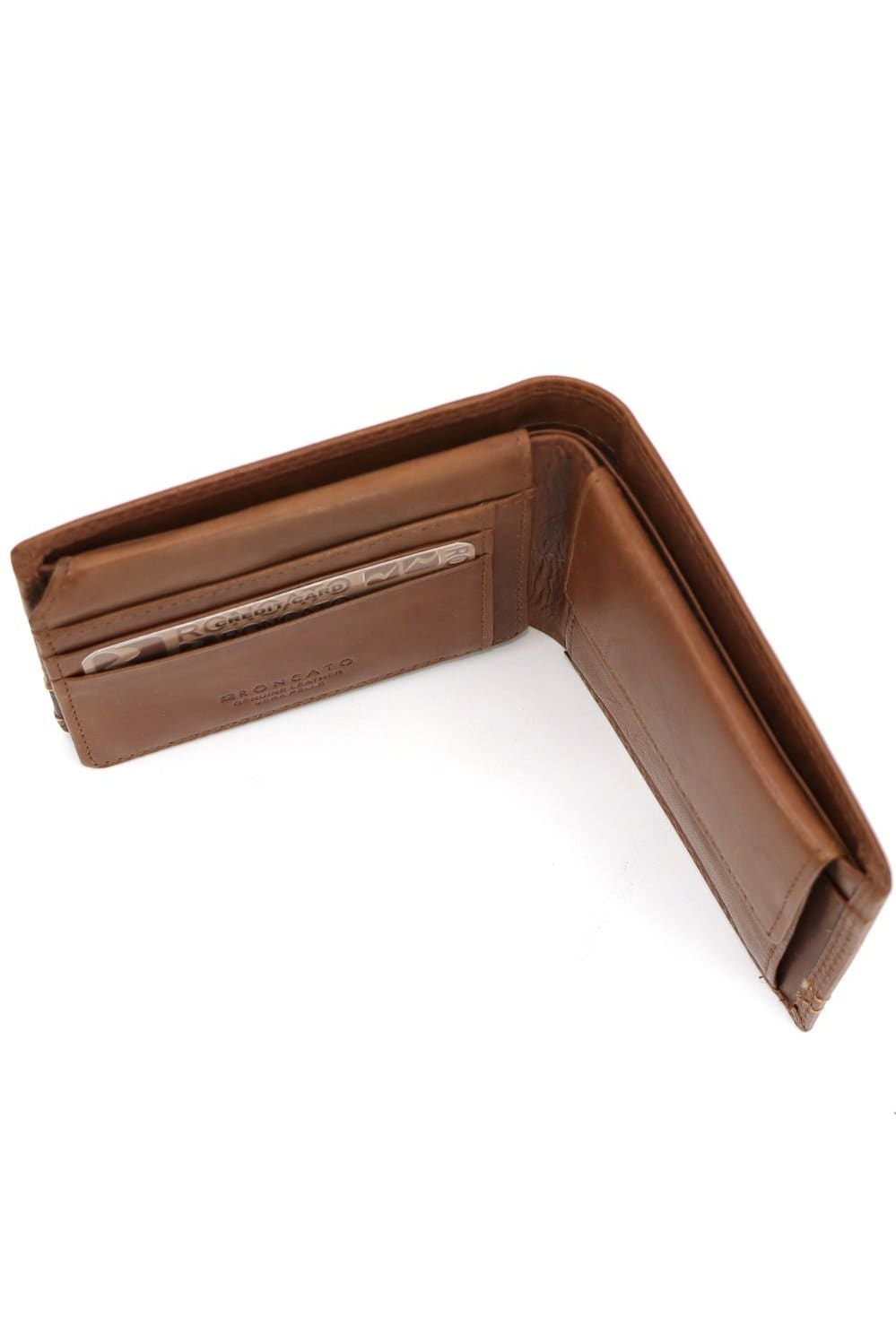 R. Roncato Men's Leather Wallet, Equipped With Coin Purse, Spaces for Credit Cards, Identity Card and Banknotes, Camel Fatio General Trading