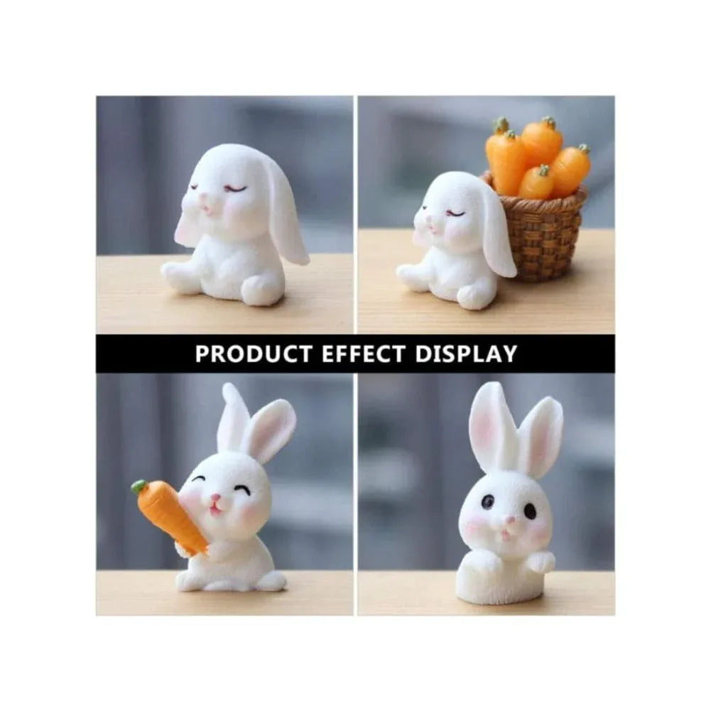 Radish Bunny Ornaments, Miniature Fairy Garden Ornaments, Cute Rabbits and Carrot House for Plant Pot, Home Decoration, Simulation Model Decoration, Bunny 3 Fatio General Trading