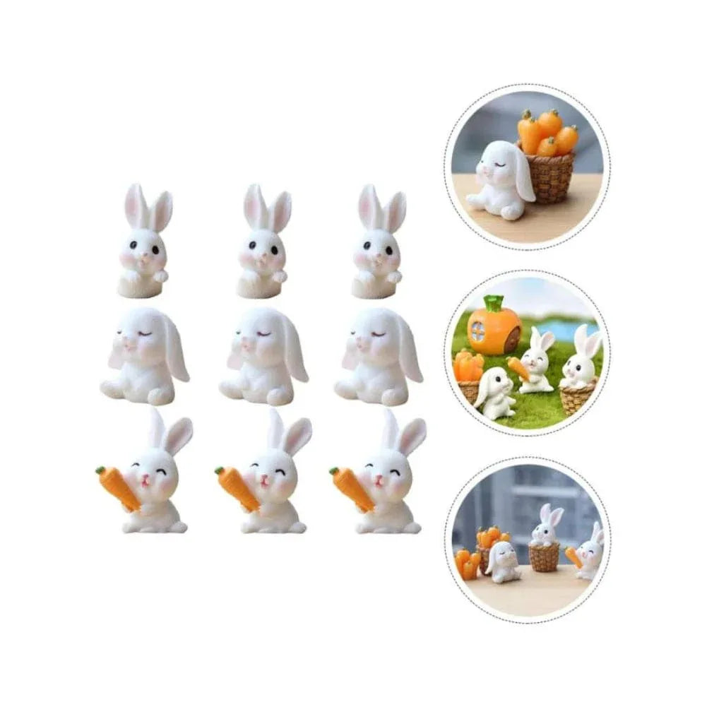Radish Bunny Ornaments, Miniature Fairy Garden Ornaments, Cute Rabbits and Carrot House for Plant Pot, Home Decoration, Simulation Model Decoration, Bunny 3 Fatio General Trading