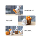 Radish Bunny Ornaments, Miniature Fairy Garden Ornaments, Cute Rabbits and Carrot House for Plant Pot, Home Decoration, Simulation Model Decoration, Bunny 3 Fatio General Trading