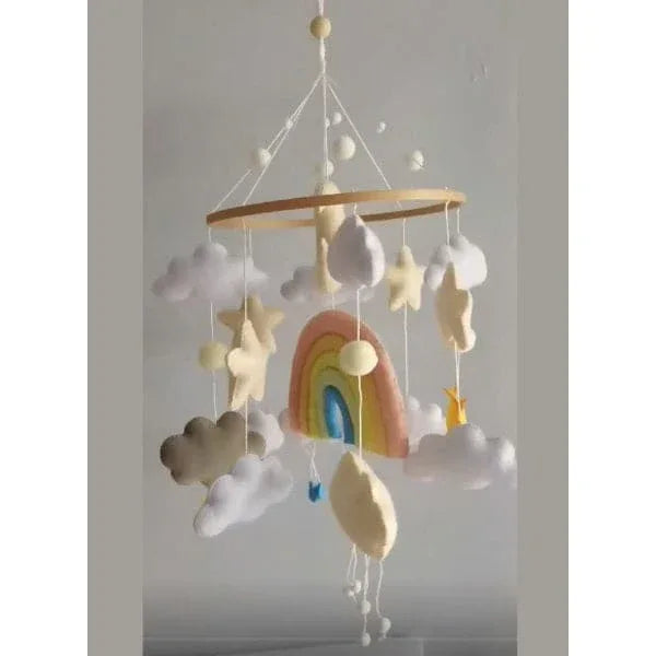 Rainbow Baby Crib Nursery Mobile Wall Hanging Decor, Baby Crib Mobile for Infants Ceiling Mobile, Cute and Adorable Hanging Decorations Fatio General Trading