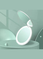 Rechargeable Compact Mirror with Light,1x/10x Magnification, Dimmable Lighted Travel Makeup Mirror,LED Compact Mirror for Purses,Pocket,Touch Switch,Type-c Charging,Daylight,Portable,Handheld, White Fatio General Trading