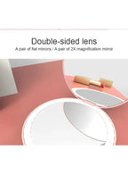 Rechargeable Compact Mirror with Light,1x/2x Magnification, Dimmable Lighted Travel Makeup Mirror,LED Compact Mirror for Purses,Pocket,Touch Switch,Type-c Charging,Daylight,Portable,Handheld, White Fatio General Trading