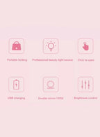 Rechargeable Compact Mirror with Light,1x/5x Magnification, Dimmable Lighted Travel Makeup Mirror,LED Compact Mirror for Purses,Pocket,Touch Switch,Type-c Charging,Daylight,Portable,Handheld, Pink Fatio General Trading