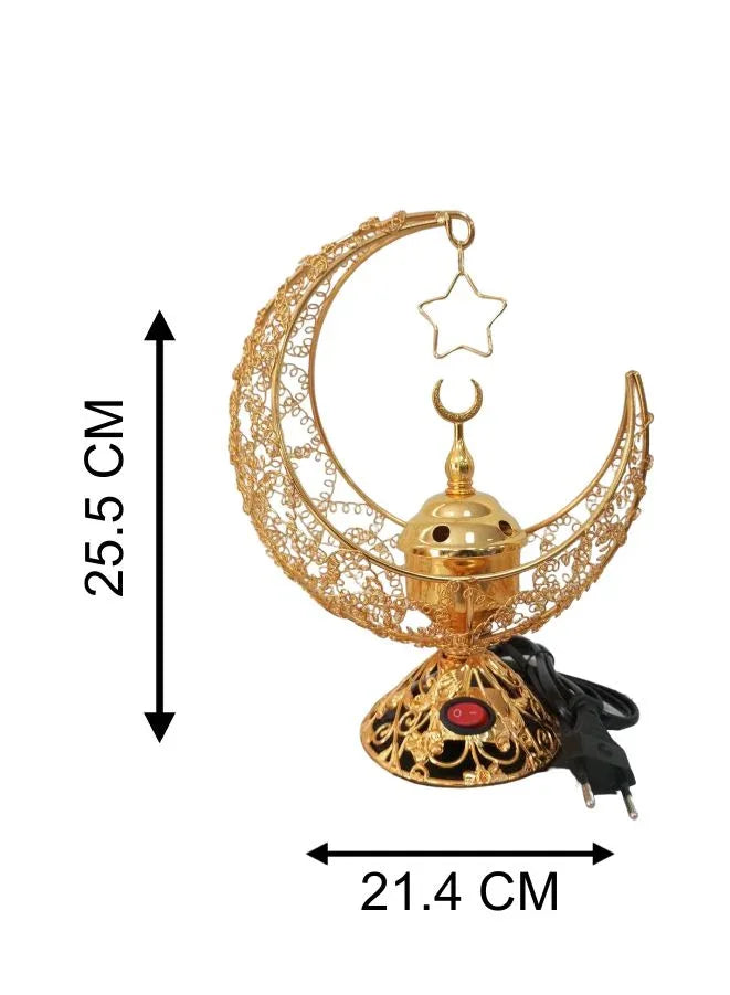 Vintage Arabic Bakhoor Burner - Electric incense Holder Stand with Metallic Plug-in Charcoal - Portable Aroma Diffuser for Home, Office, Yoga, Spa - Incense Censer for Aromatherapy