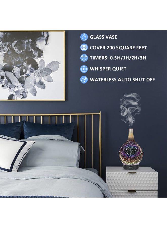 Serenity 3D Ultrasonic Glass Aroma Diffuser: Elevate Your Space with Soothing Aromas and Captivating LED Colors, 120 ML Fatio General Trading