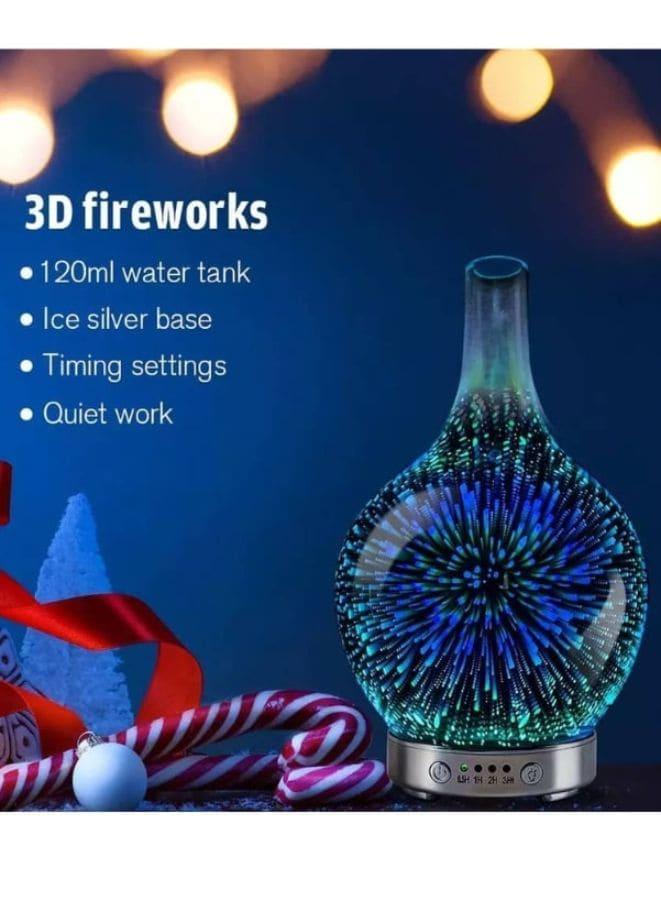Serenity 3D Ultrasonic Glass Aroma Diffuser: Elevate Your Space with Soothing Aromas and Captivating LED Colors, 120 ML Fatio General Trading