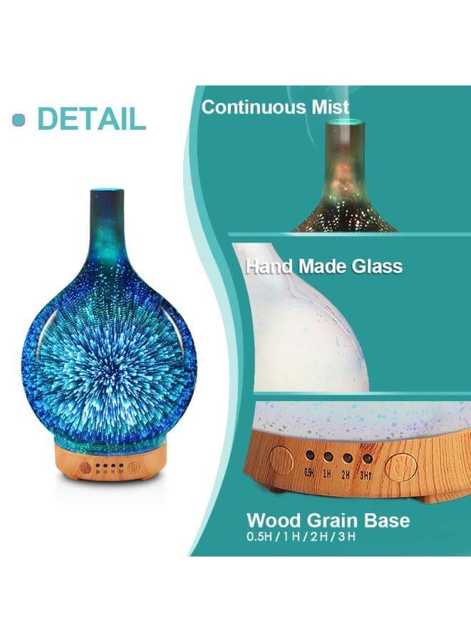 Serenity 3D Ultrasonic Glass Aroma Diffuser: Elevate Your Space with Soothing Aromas and Captivating LED Colors, 120 ML Fatio General Trading