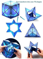 Shape Shifting Box, Fidget Cube with 36 Rare Earth Magnets - Extraordinary 3D Magic Cube – Cube Magnet Fidget Toy Transforms Into Over 70 Shapes, Light Blue Fatio General Trading