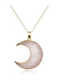 Silver Moon Alloy Link Chain Necklace for Women - Add a Touch of Celestial Charm Fatio General Trading