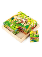 Six-sided 3D Cubes Jigsaw Puzzles With Wooden Tray Toys For Children Kids Educational Toys Funny Games, Jungle Fatio General Trading