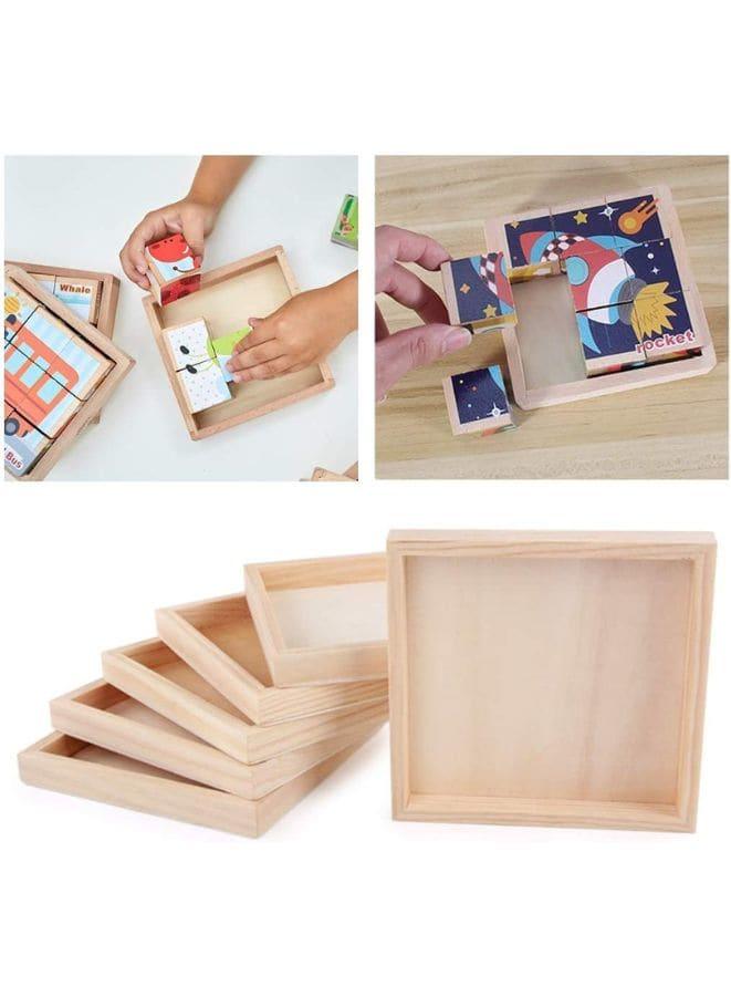 Six-sided 3D Cubes Jigsaw Puzzles With Wooden Tray Toys For Children Kids Educational Toys Funny Games, Jungle Fatio General Trading