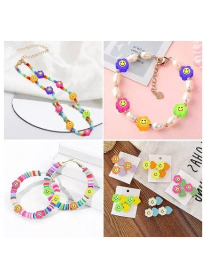 Smiley Beads for Making Bracelets Polymer Clay Beads 990 PCS 15 Styles Trendy Cute DIY Bracelet Earring Necklace Craft Making Supplies Fatio General Trading