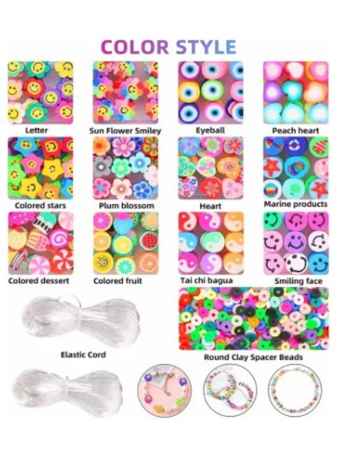 Smiley Beads for Making Bracelets Polymer Clay Beads 990 PCS 15 Styles Trendy Cute DIY Bracelet Earring Necklace Craft Making Supplies Fatio General Trading