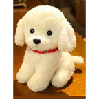 Soft and Adorable Realistic Furry Toy Dog with Pure Cotton Filling for Children Gift and Home Decoration, White Fatio General Trading
