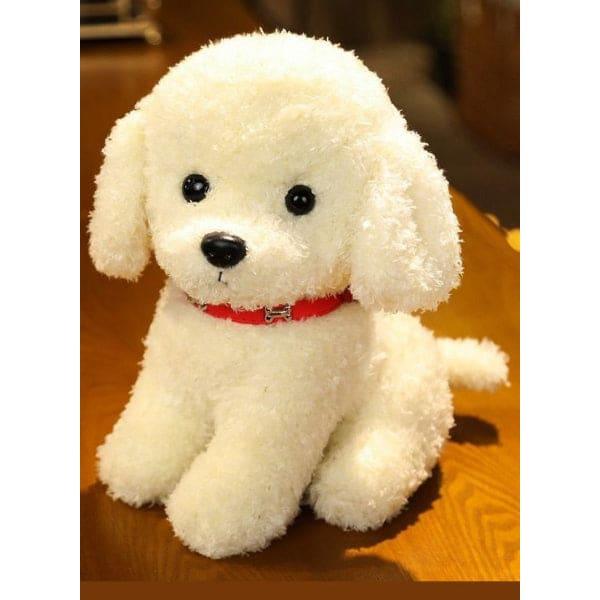 Soft and Adorable Realistic Furry Toy Dog with Pure Cotton Filling for Children Gift and Home Decoration, White Fatio General Trading