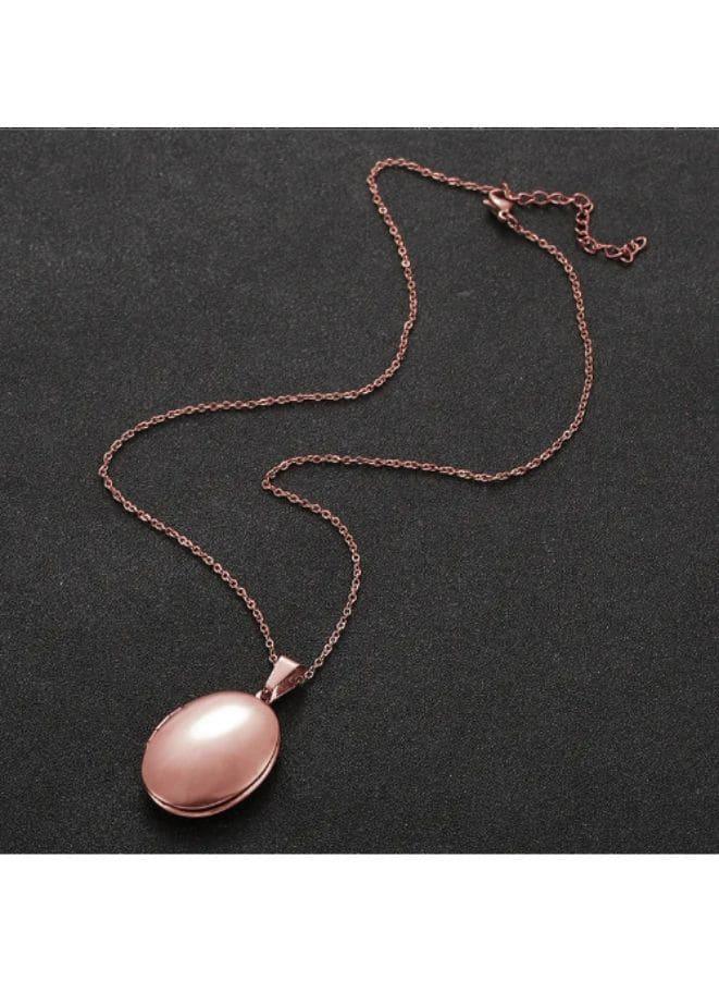 Stylish Stainless Steel Charm Necklace - Timeless Elegance in a Rose Gold Hue Fatio General Trading