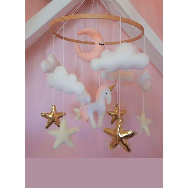 Unicorn Baby Crib Nursery Mobile Wall Hanging Decor, Baby Crib Mobile for Infants Ceiling Mobile, Cute and Adorable Hanging Decorations Fatio General Trading