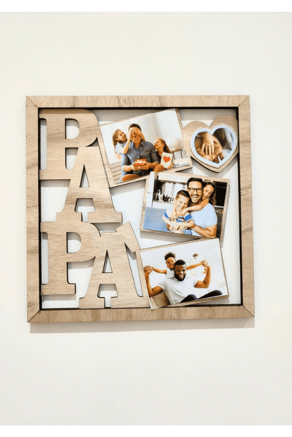 Unique Fathers Day Wooden Photo Frame for desk (Father's Day Gift Idea) Fatio General Trading