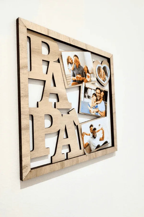 Unique Fathers Day Wooden Photo Frame for desk (Father's Day Gift Idea) Fatio General Trading