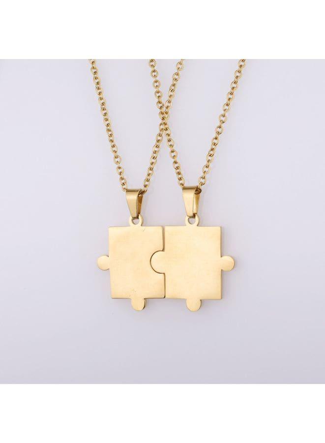 Unique Matching Puzzle Pieces Necklaces for Couples Set - Make a Statement with Your Accessories Fatio General Trading