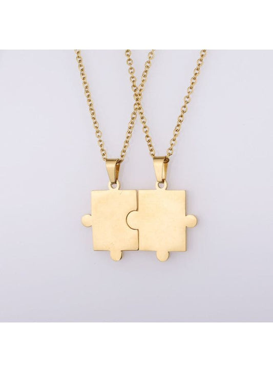 Unique Matching Puzzle Pieces Necklaces for Couples Set - Make a Statement with Your Accessories Fatio General Trading