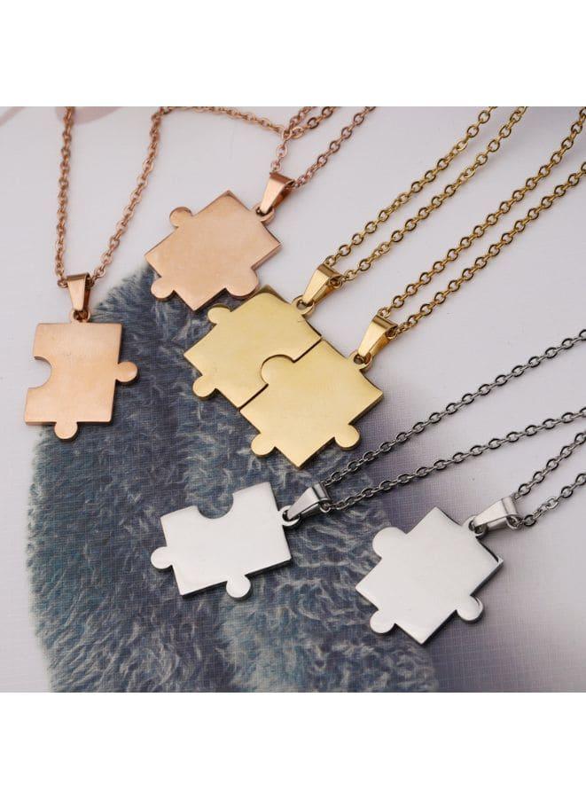 Unique Matching Puzzle Pieces Necklaces for Couples Set - Make a Statement with Your Accessories Fatio General Trading