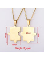 Unique Matching Puzzle Pieces Necklaces for Couples Set - Make a Statement with Your Accessories Fatio General Trading