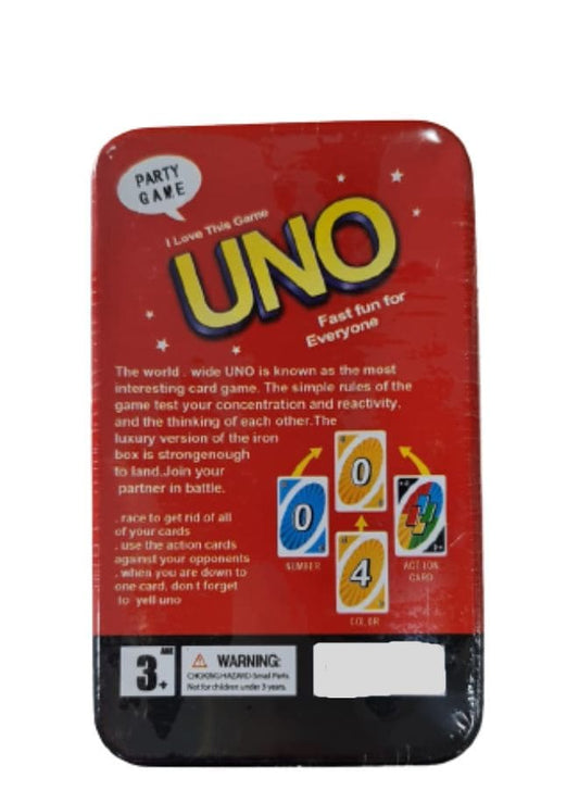 UNO Playing Card Game - Deluxe Tin Box Version, Great for Traveling and Easy Carrying Fatio General Trading