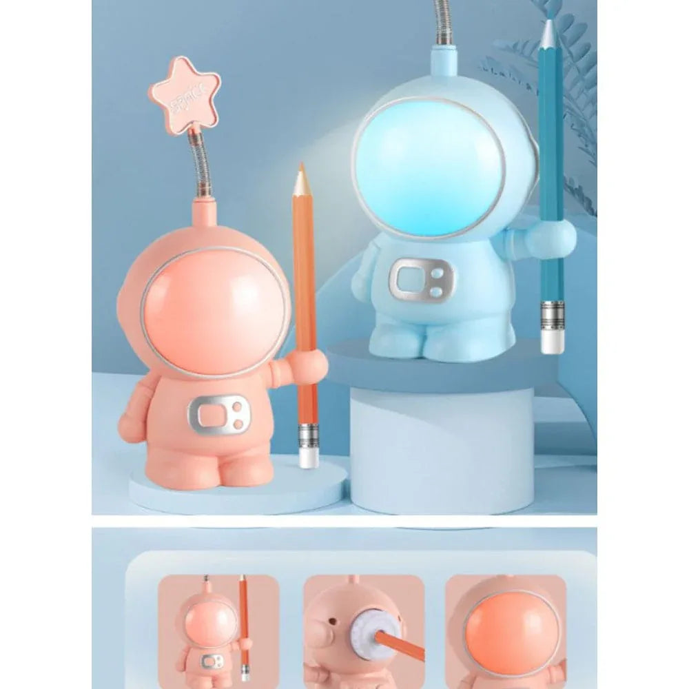 USB Rechargeable Astronaut Table Lamp, LED Table Lamp, ABS Material, USB Charging, 2 Light Modes for Home Table Fatio General Trading