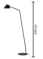 Office Floor Lamp - Sleek Black Matte Steel for Professional Spaces size