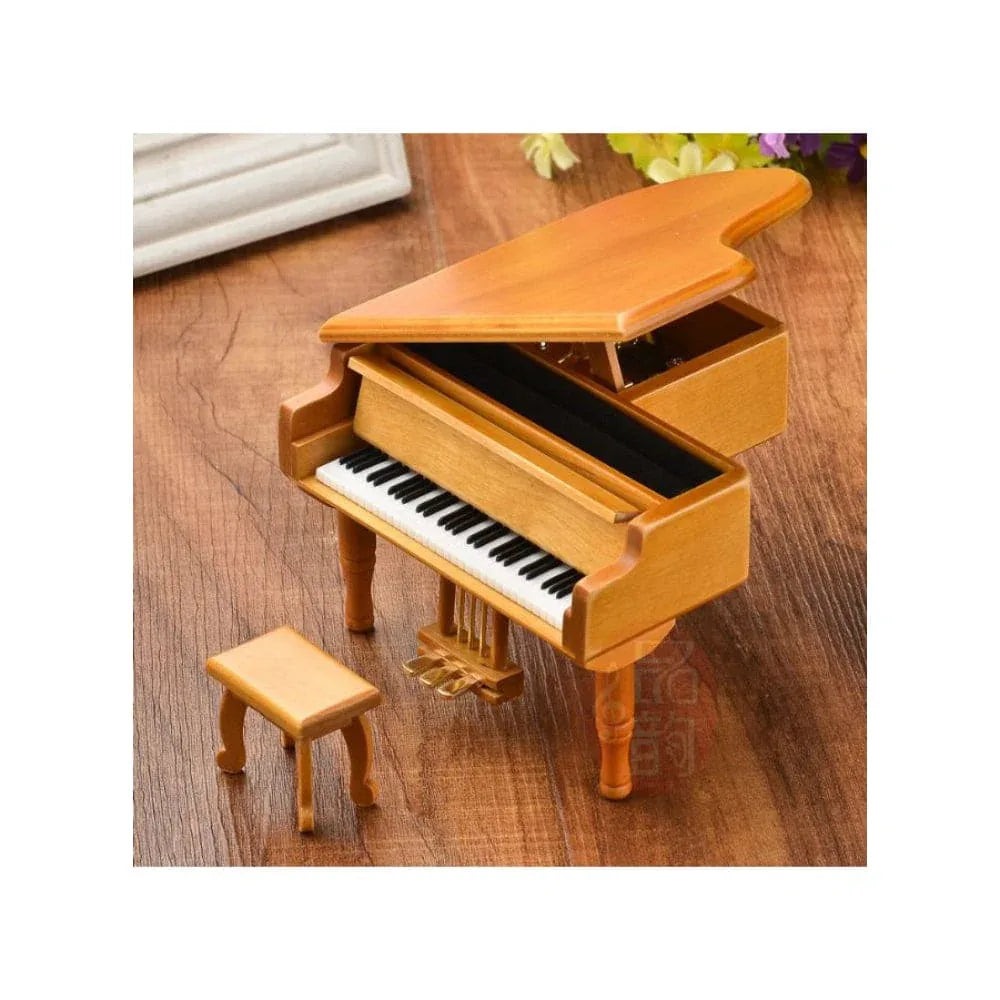 Vintage Windup Wooden Piano Music Box With Classical Music Tunes, Creative, Cute And Romantic Musical Gift for Birthday, Valentine, Christmas Fatio General Trading