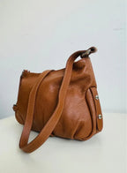 Effetty Leather Shoulder Bag for Women Genuine Cow Leather Handbag Made in Italy with Long Strap