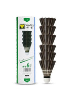 Whizz 6 PCS Feather Badminton Shuttle Goose Curving Feather Badminton Balls Sports Training Badminton Balls for Indoor Outdoor Sports, Black Fatio General Trading