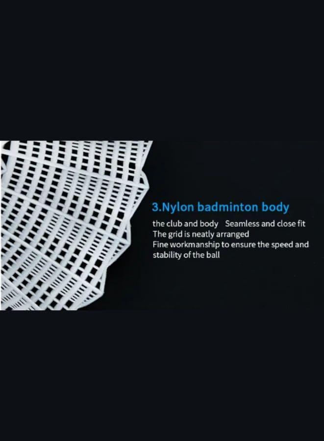 Whizz 6 PCS Nylon Badminton Shuttle Natural Soft Wood Badminton Balls Sports Training Badminton Balls for Indoor Outdoor Sports, White Fatio General Trading