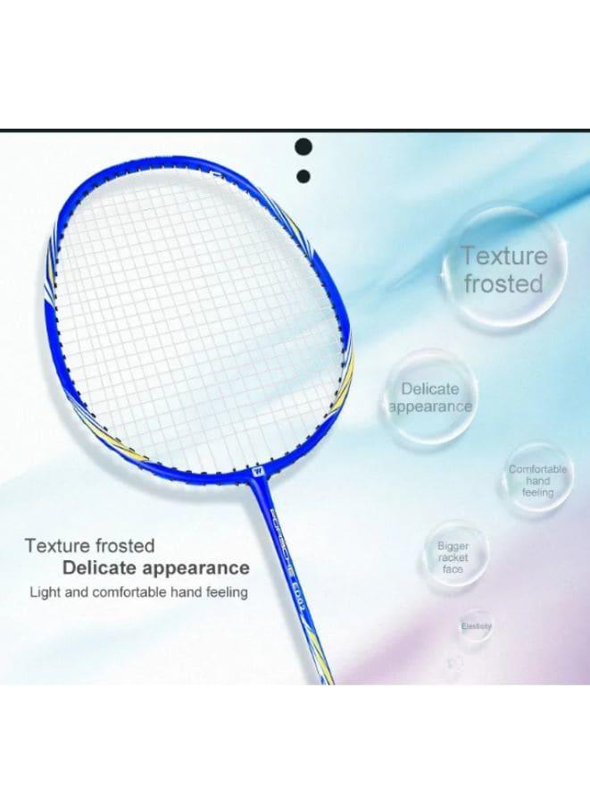 Whizz ED02 2 PCS Badminton Racket Set for Family Game, School Sports, Lightweight with Full Cover for Indoor and Outdoor Play, Beginners Level, Blue Fatio General Trading