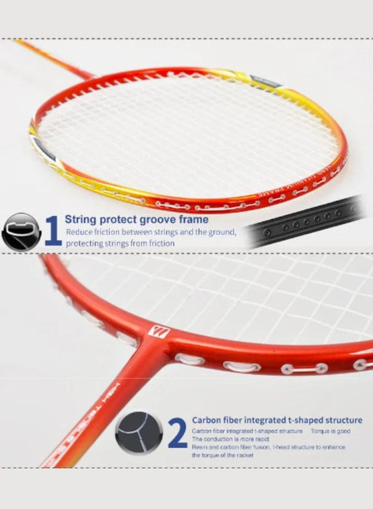 Whizz S520 Badminton Racket Set for Family Game, School Sports, Lightweight with Full Cover for Indoor and Outdoor Play, Intermediate, Senior Level, Blue Fatio General Trading