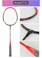 Whizz T20 2 PCS Badminton Racket Set for Family Game, School Sports, Lightweight with Full Cover for Indoor and Outdoor Play Beginners Level, Red Fatio General Trading