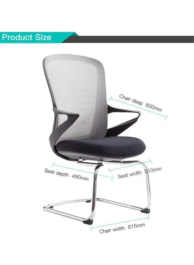 Modern Stylish Middle Back Mesh Office Chair with Elegant Design, 50 Density Moulded Foam Seat, Fiberglass PP Frame, Chrome Steel Legs