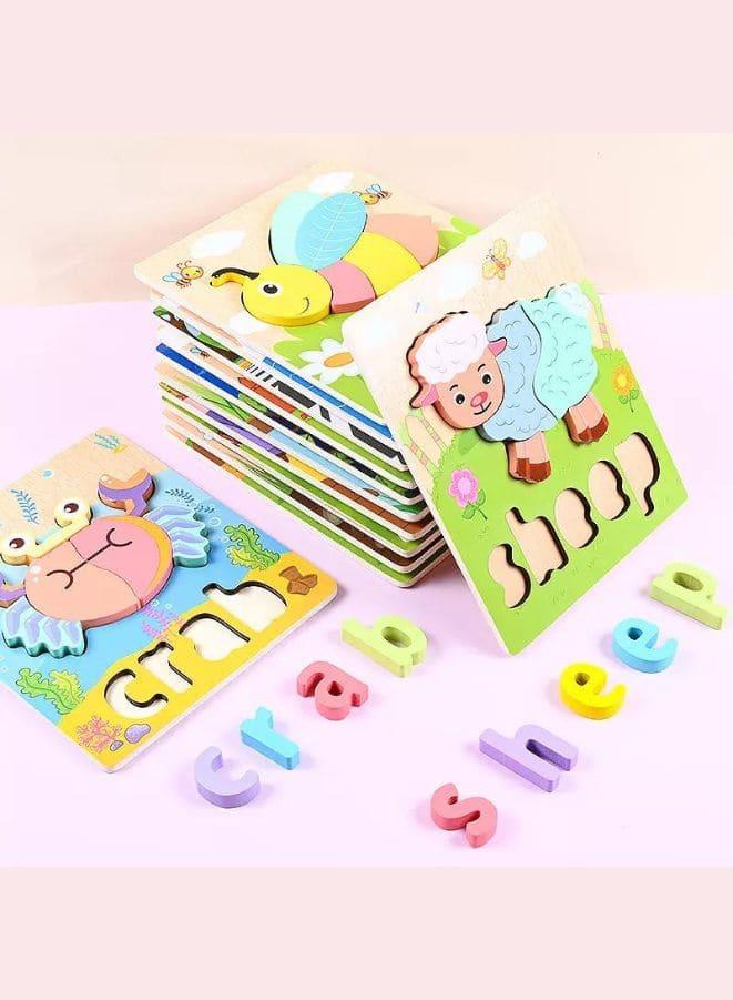 Wooden 3D Puzzle Educational Toys for Children Teaching Aids Set (8pcs) Fatio General Trading