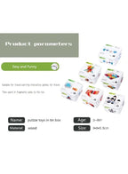 Wooden Brain IQ Training Puzzle in tin box Counting Toys for Kids Mathematics Math Diy Toys, Flight Chess Fatio General Trading